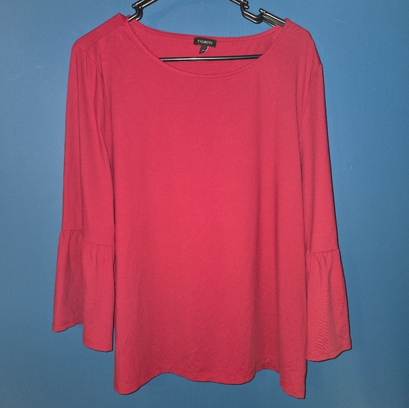 Talbots Stretchy Blouse with Long Bell Sleeves, Size XL - Picture 7 of 7